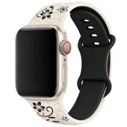 Bracelet Apple Watch Livia à imprimé floral – silicone – Lumière stellaire