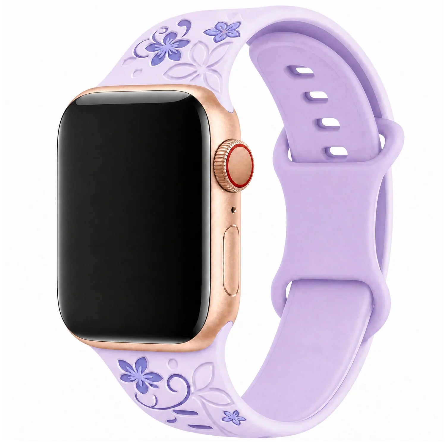 Bracelet Apple Watch Livia à imprimé floral – silicone – Violet