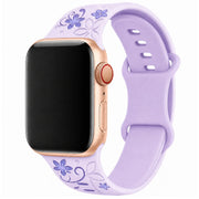 Bracelet Apple Watch Livia à imprimé floral – silicone – Violet