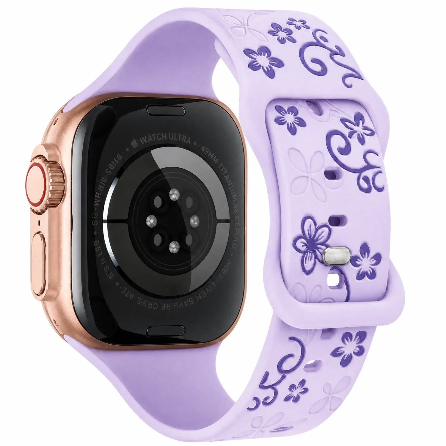 Bracelet Apple Watch Livia à imprimé floral – silicone – Violet