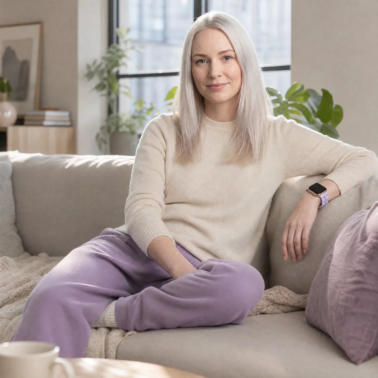 Bracelet Apple Watch Livia à imprimé floral – silicone – Violet