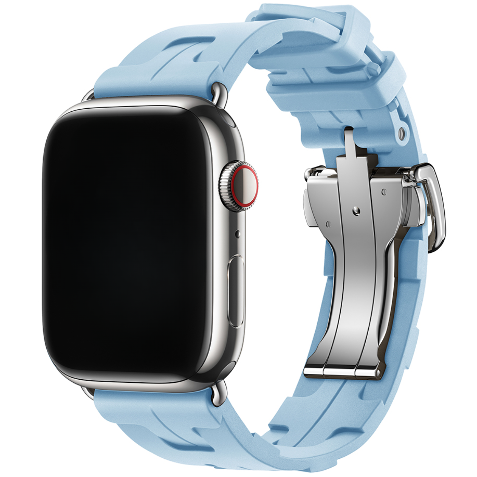 Bracelet Apple Watch kilim - silicone - bleu clair