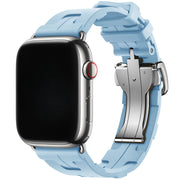 Bracelet Apple Watch kilim - silicone - bleu clair