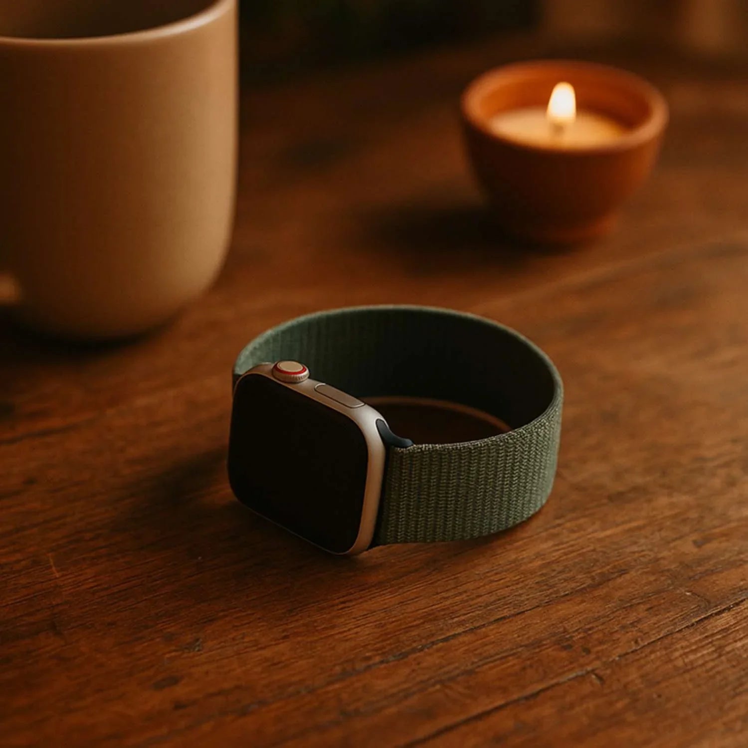 Bracelet Apple Watch Flyne - tissé - nylon - bleu sarcelle