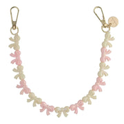 Cordon de téléphone Bow - rose clair blanc - or