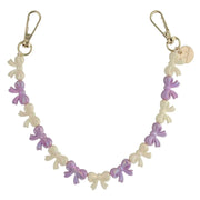 Cordon de téléphone Bow - violet blanc - or