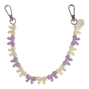 Cordon de téléphone Bow - violet blanc - argent