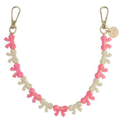 Cordon de téléphone Bow - rose blanc - or