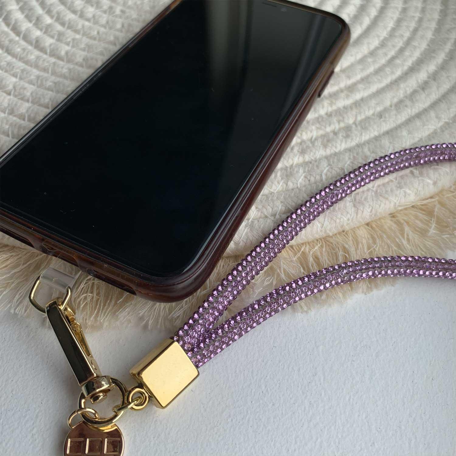 Cordon de téléphone Diamond - violet - doré