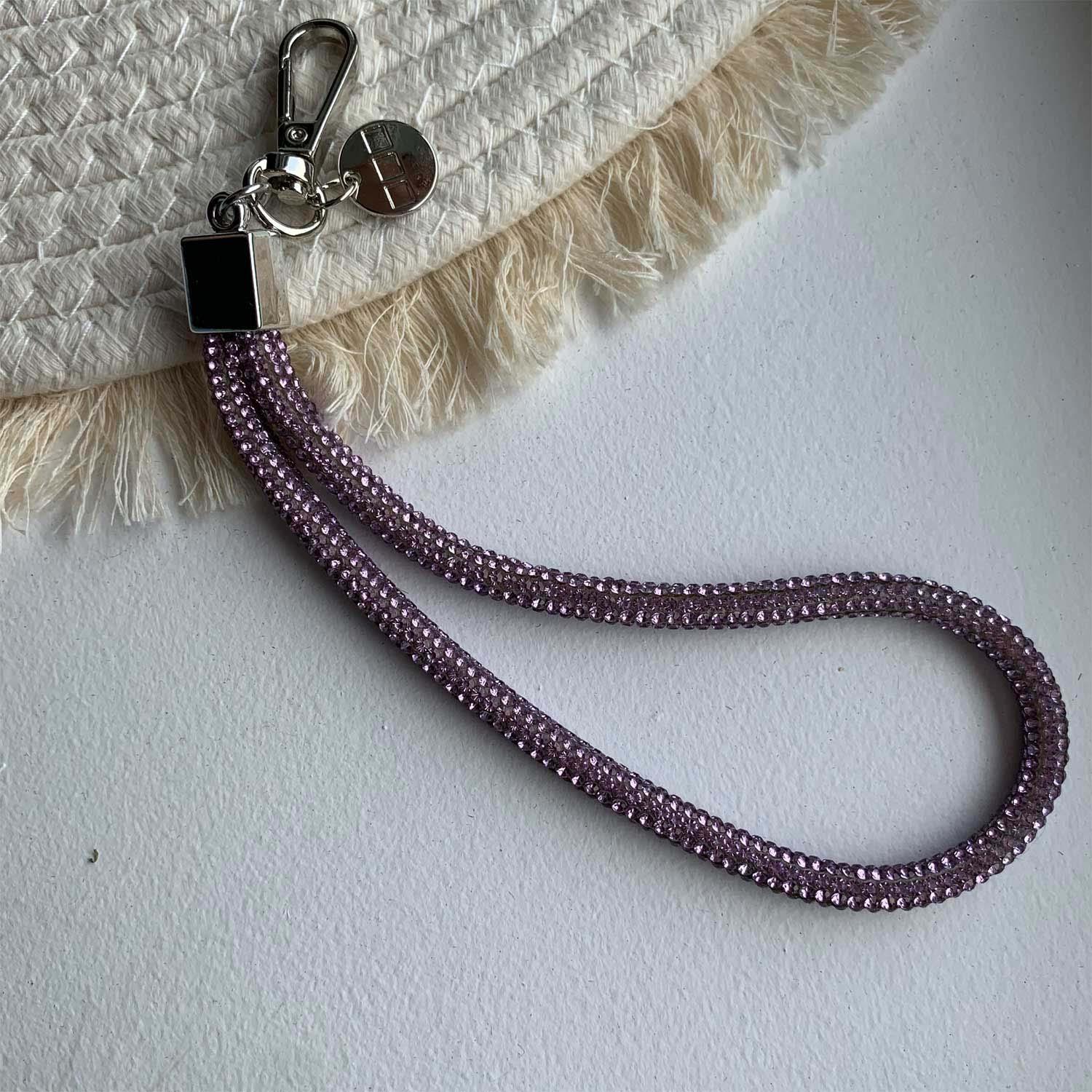 Cordon de téléphone Diamond - violet - argent