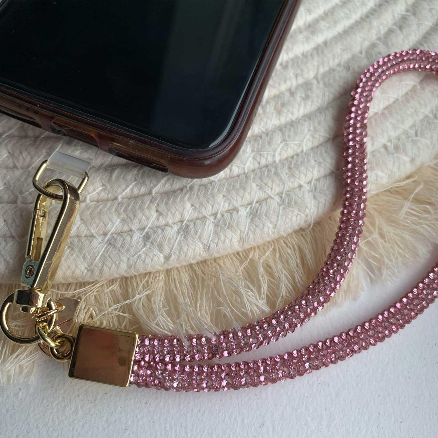 Cordon de téléphone Diamond - rose - or