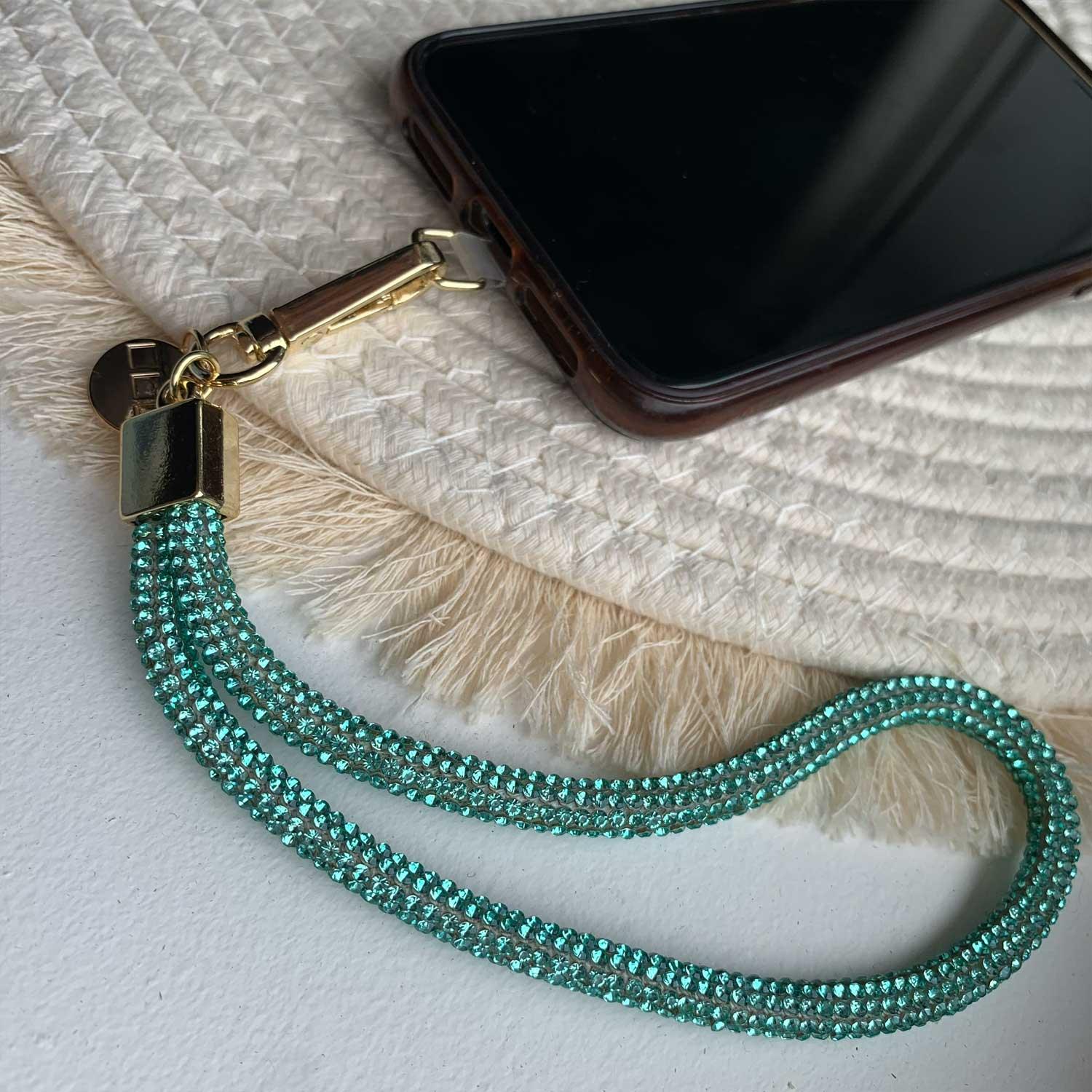 Cordon de téléphone Diamond - bleu marine - or