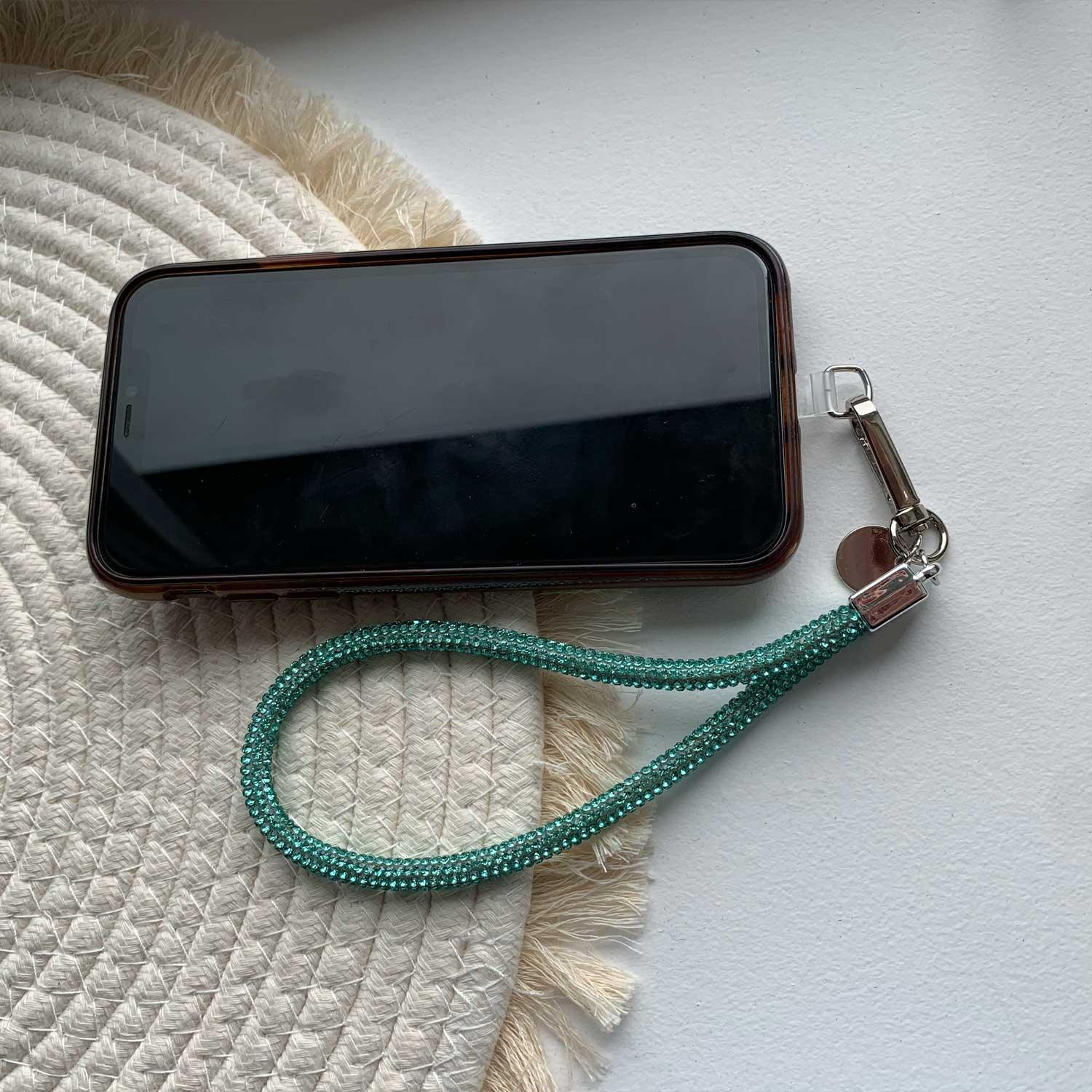 Cordon de téléphone Diamond - bleu marine - argenté