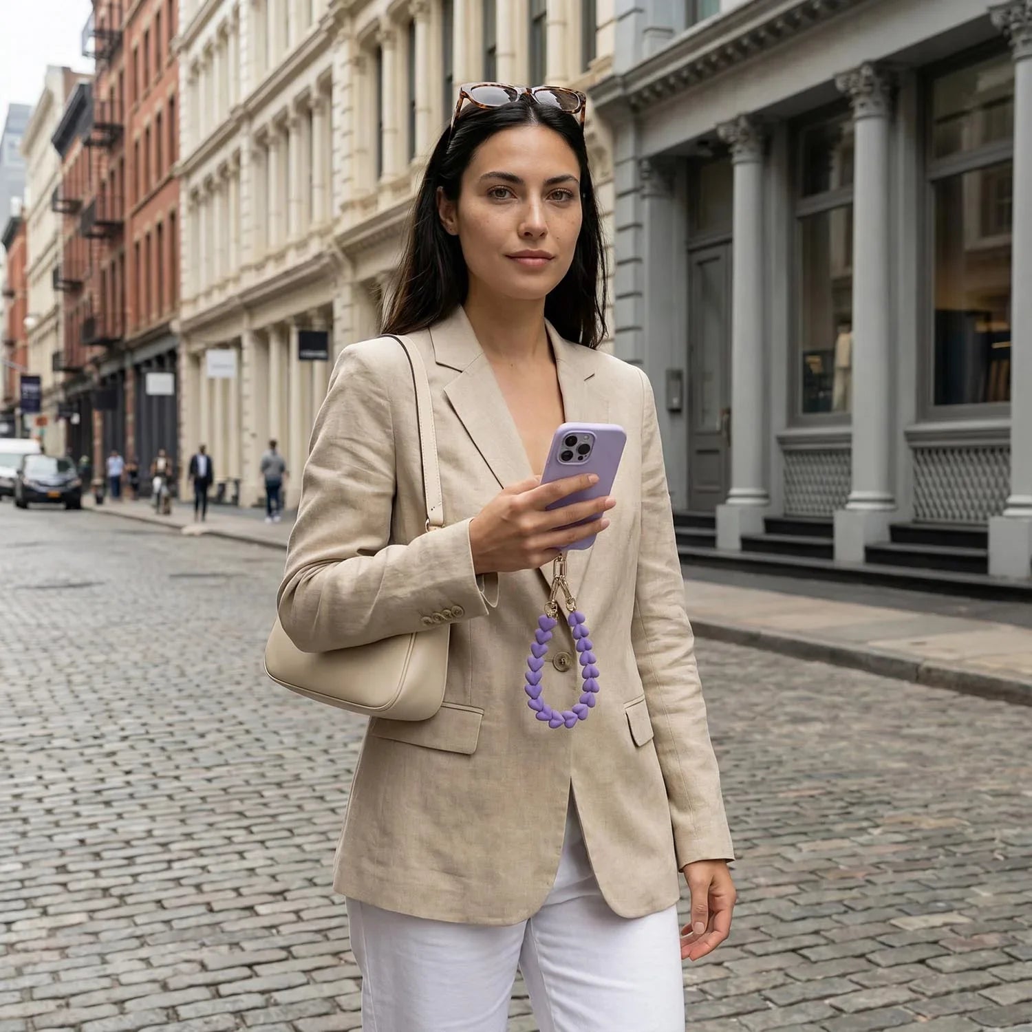 Cordon de téléphone Fluwee - violet - argent