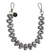 Cordon de téléphone Cœur - chrome noir - argent