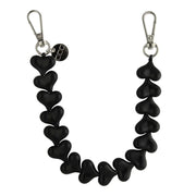 Cordon de téléphone Heart - noir uni - argent
