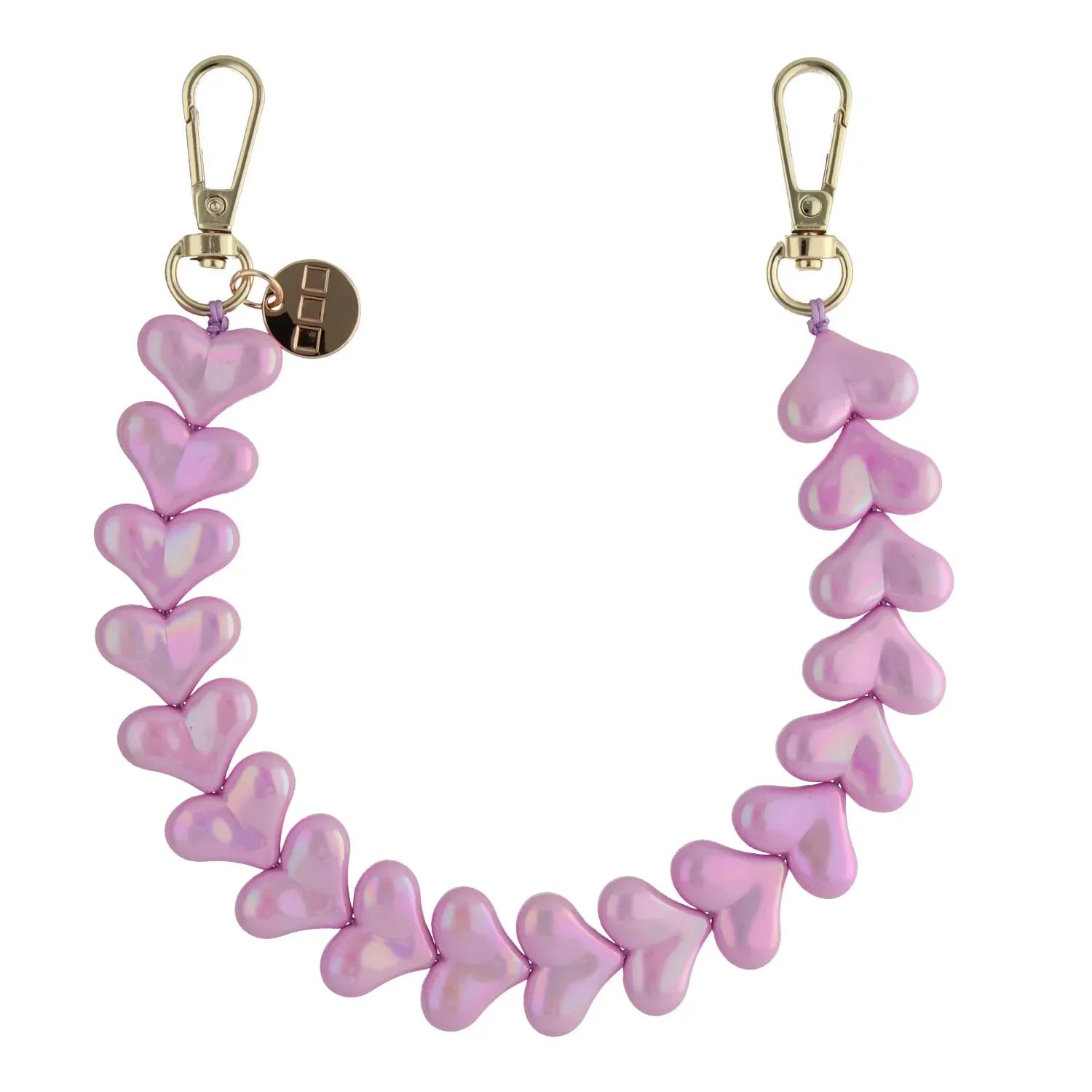 Cordon de téléphone Cœur - lilas - doré
