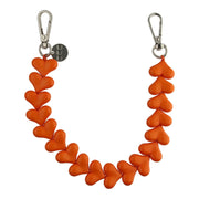 Cordon de téléphone Cœur - orange - argent