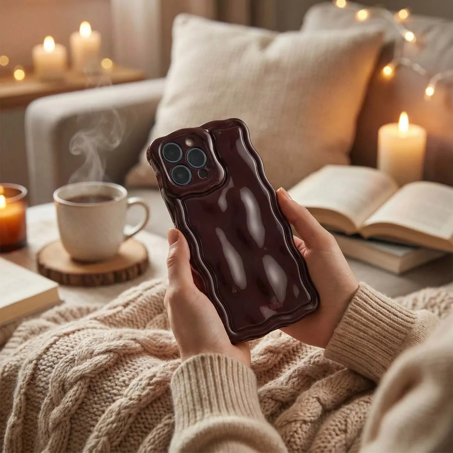 Coque iPhone Sparkle - bordeaux