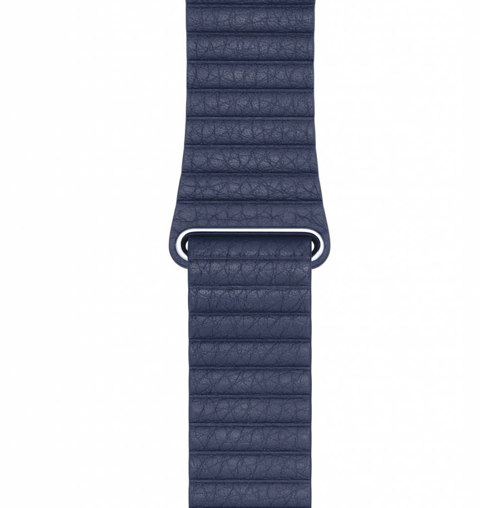 Bracelet en cuir nervure Apple Watch - bleu