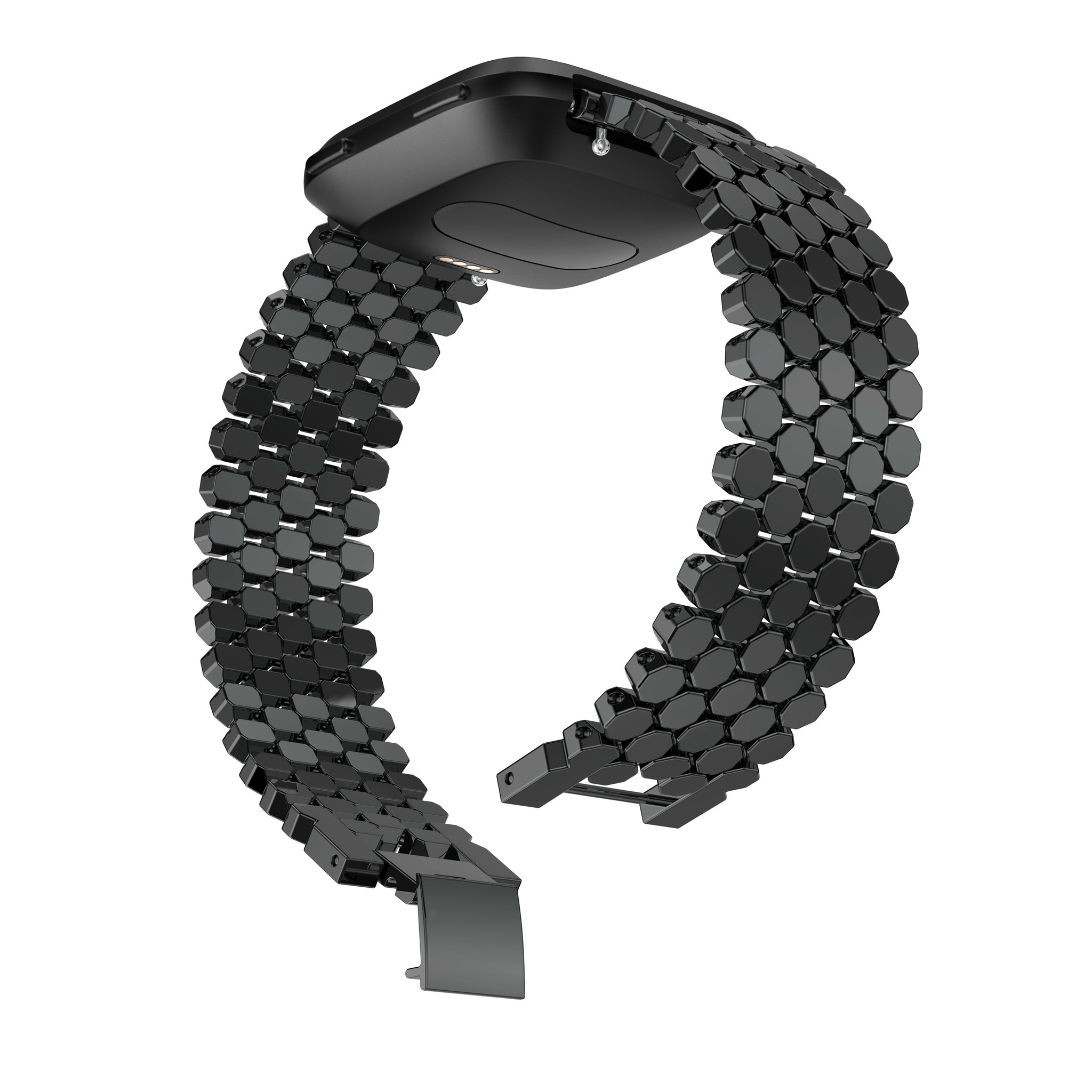 Bracelet acier poisson Fitbit Versa - noir