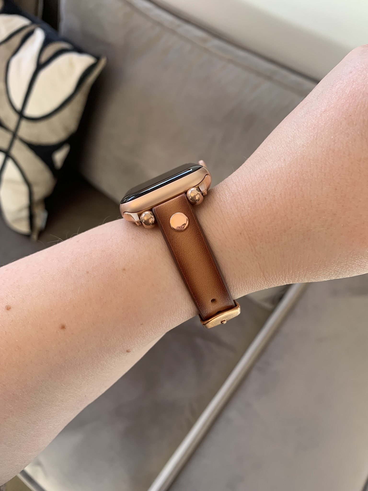 Bracelet en cuir fin Apple Watch - marron