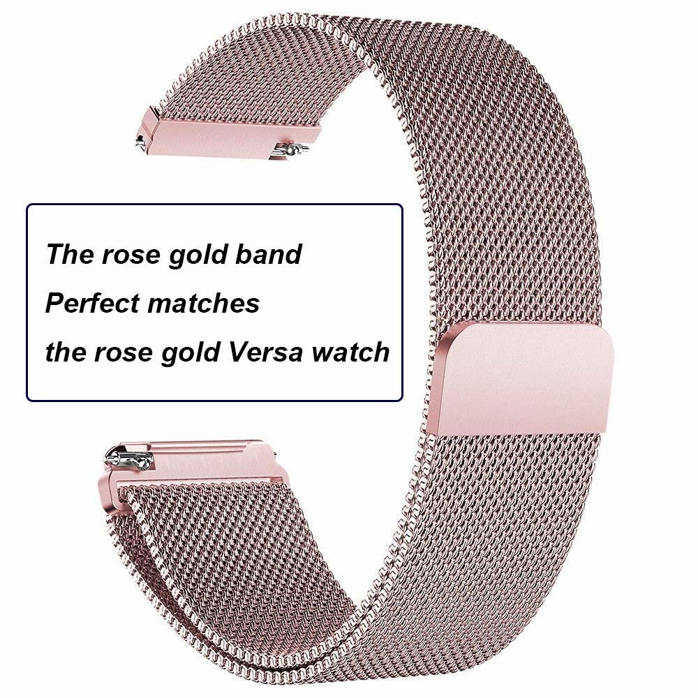 Bracelet milanais Fitbit Versa - rose rouge
