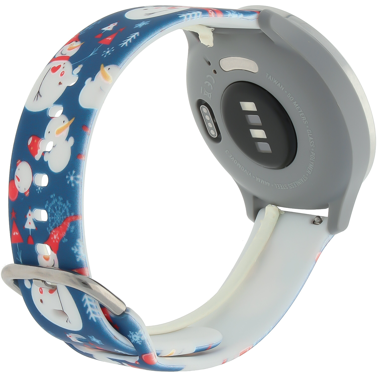 Bracelet sport imprimé Huawei Watch GT - Bonhomme de neige de Noël bleu