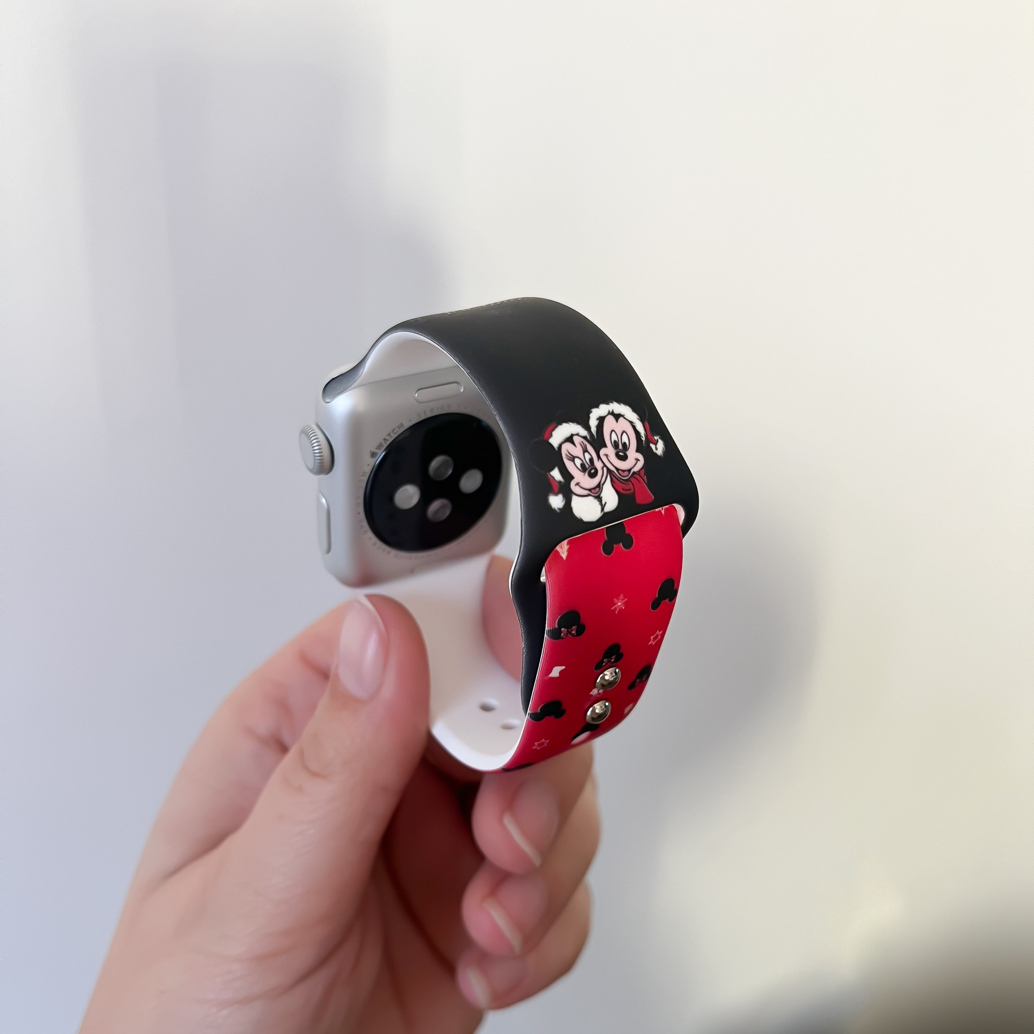 Bracelet sport imprimé Apple Watch - Noël noir rouge