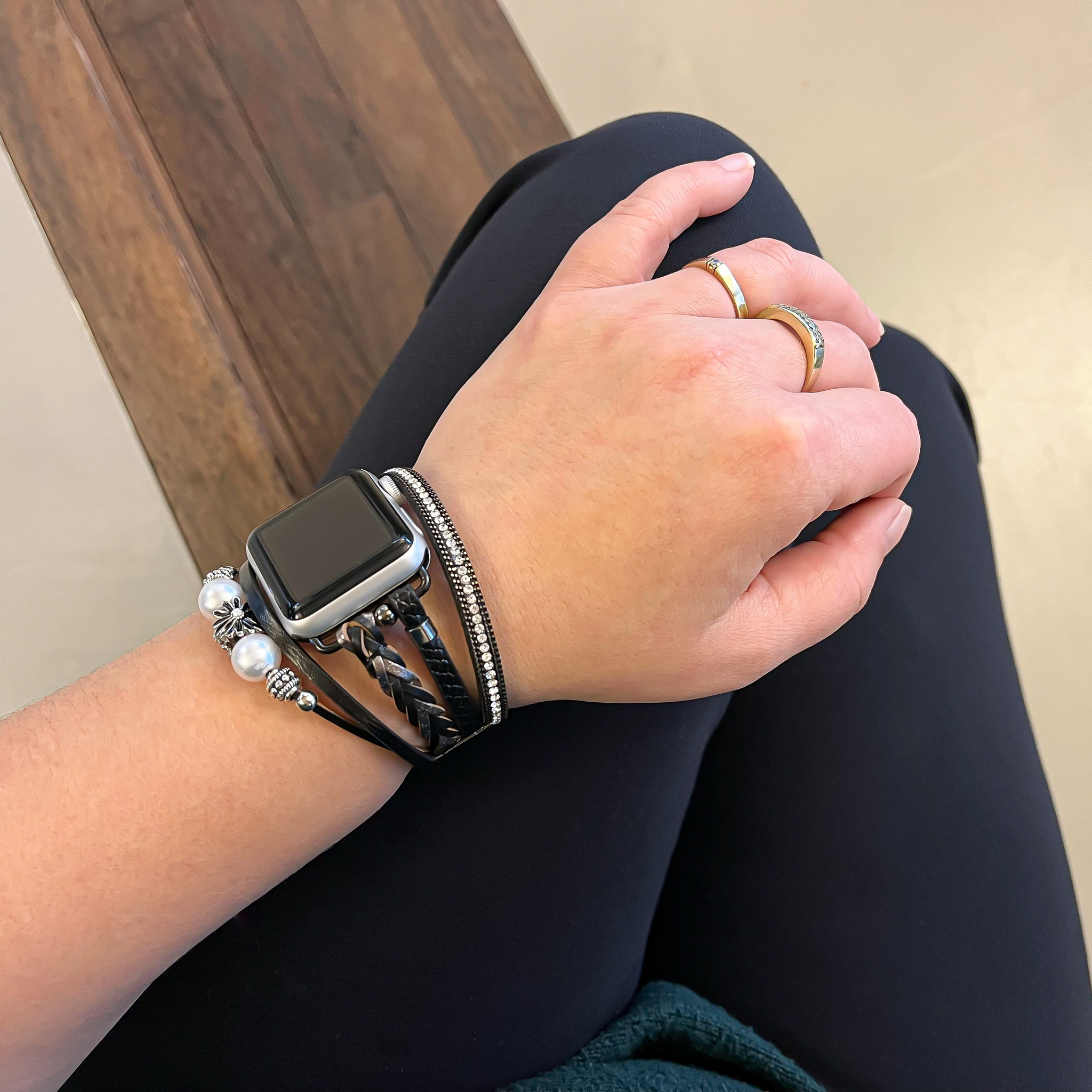 Bracelet à bijoux Apple Watch – Liz noir