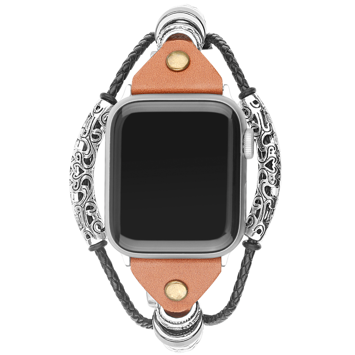 Bracelet en cuir bijoux robuste Apple Watch - brun clair