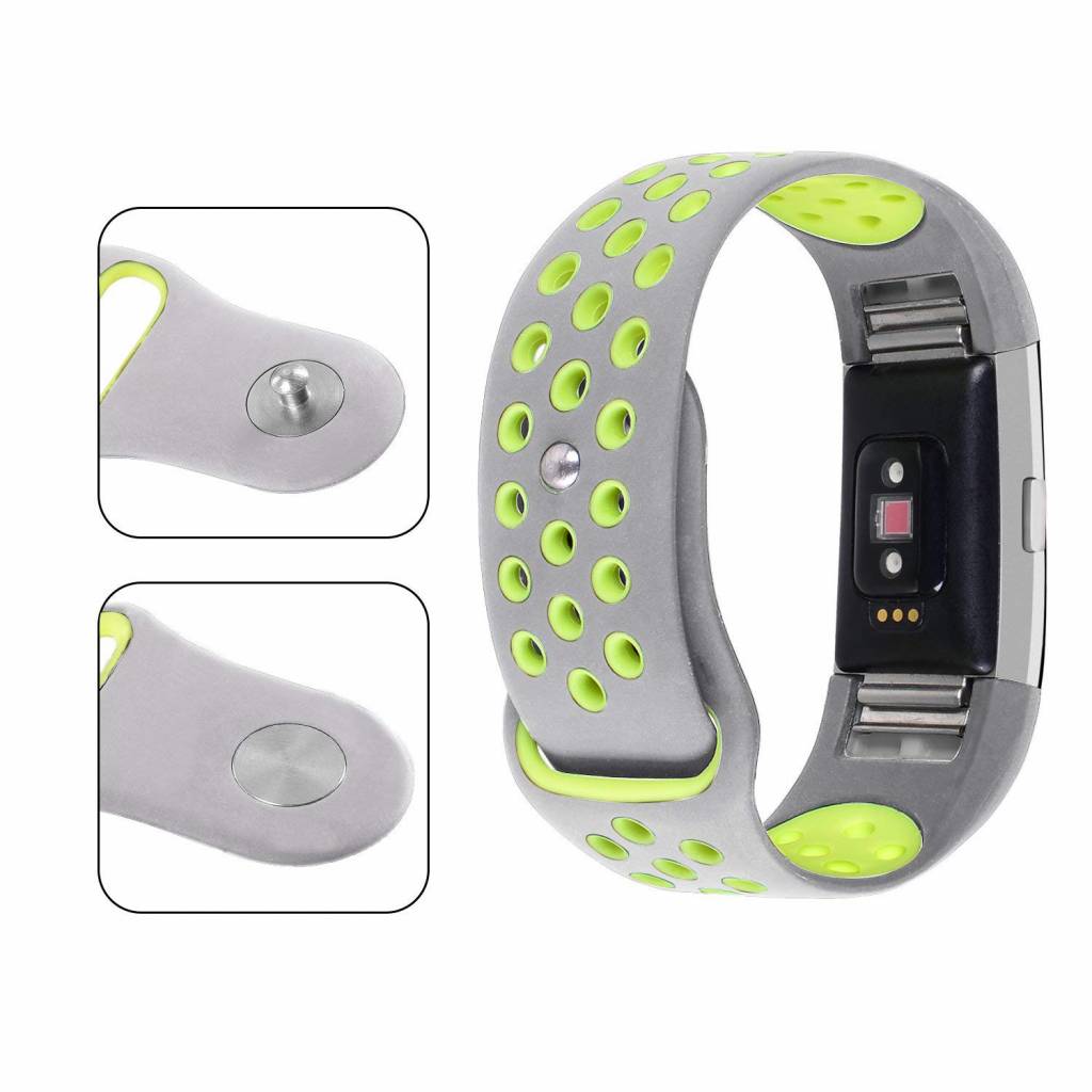 Bracelet sport double Fitbit Charge 2 - gris jaune