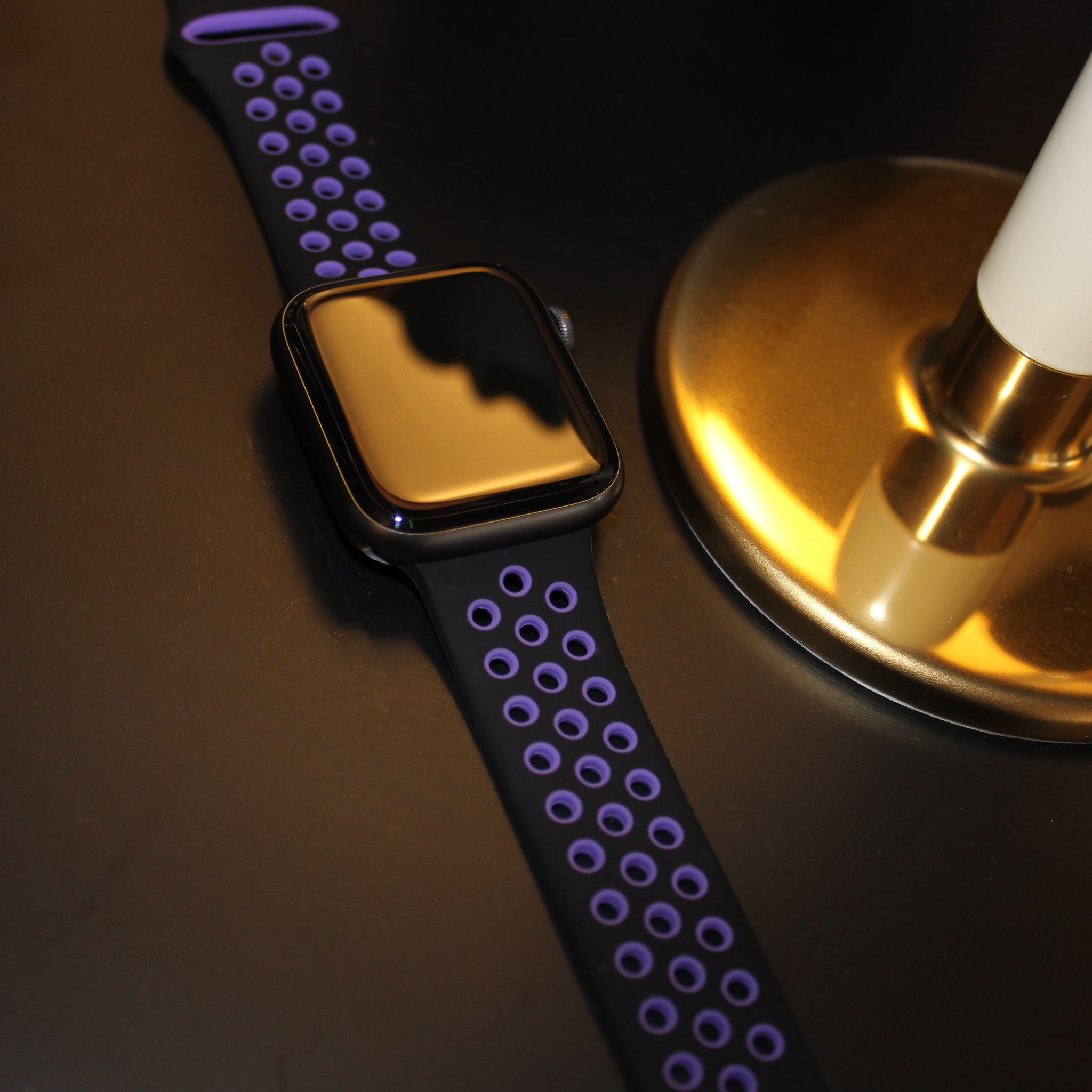 Bracelet sport double Apple Watch - noir hyper raisin
