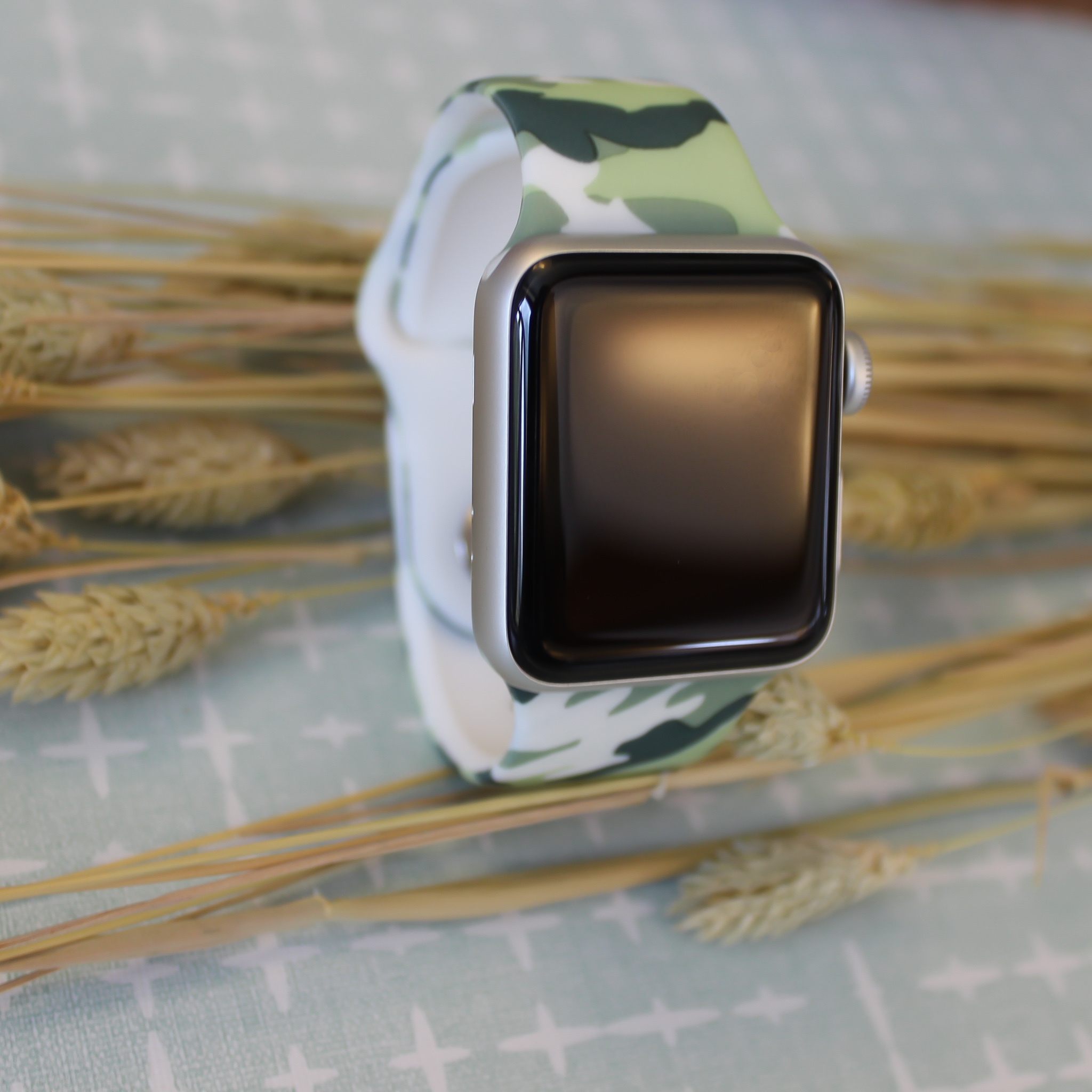 Bracelet sport imprimé Apple Watch - vert camouflage