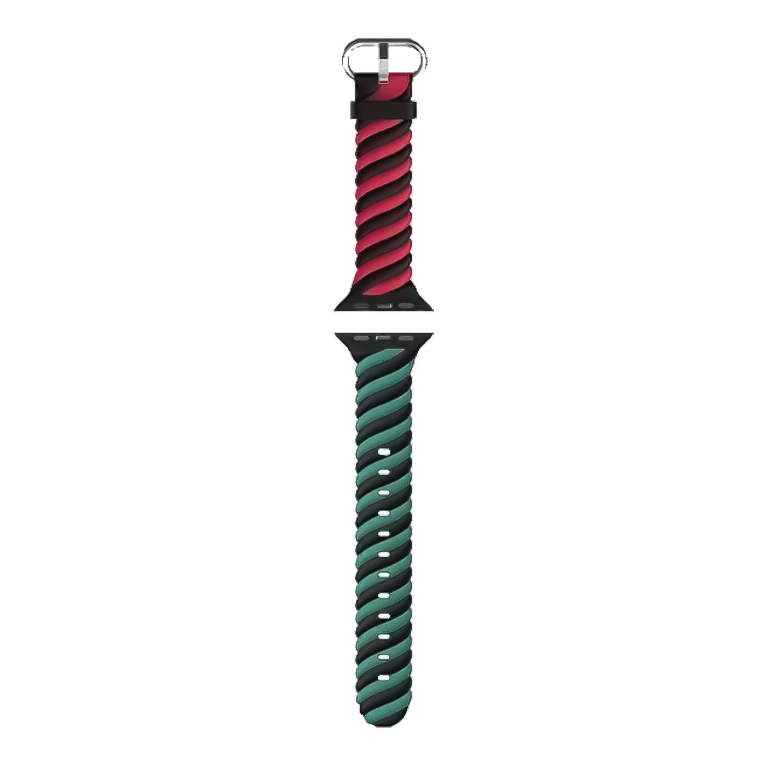 Bracelet sport swirl Apple Watch - noir rouge vert