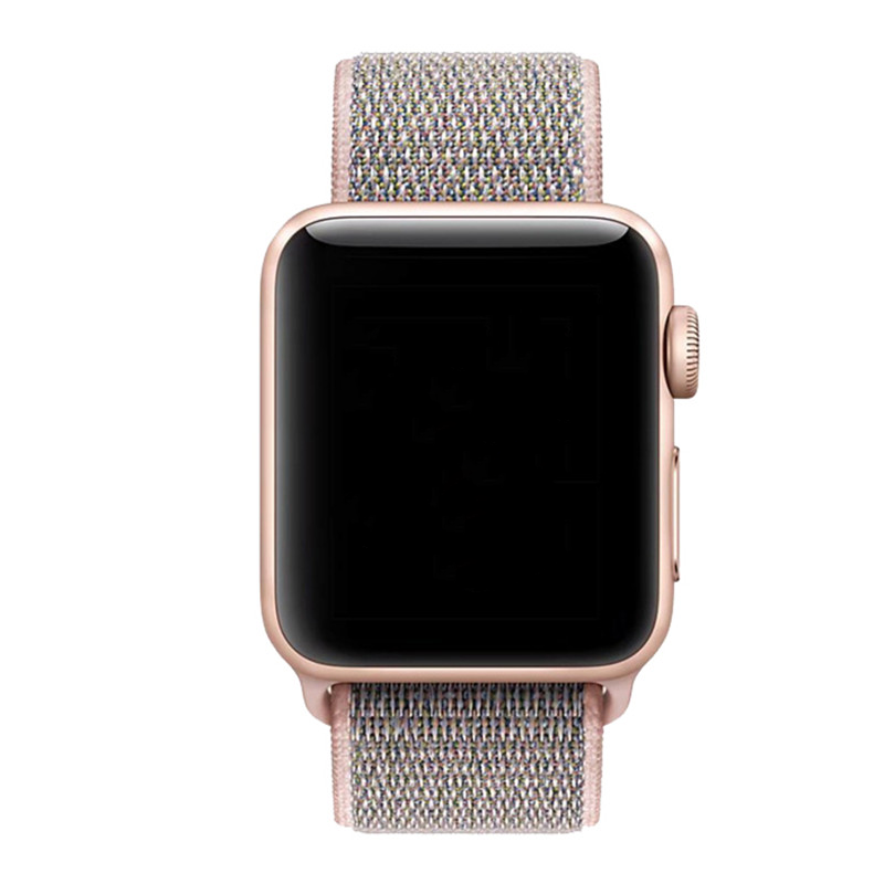 Bracelet boucle sport en nylon Apple Watch sport - sable rose