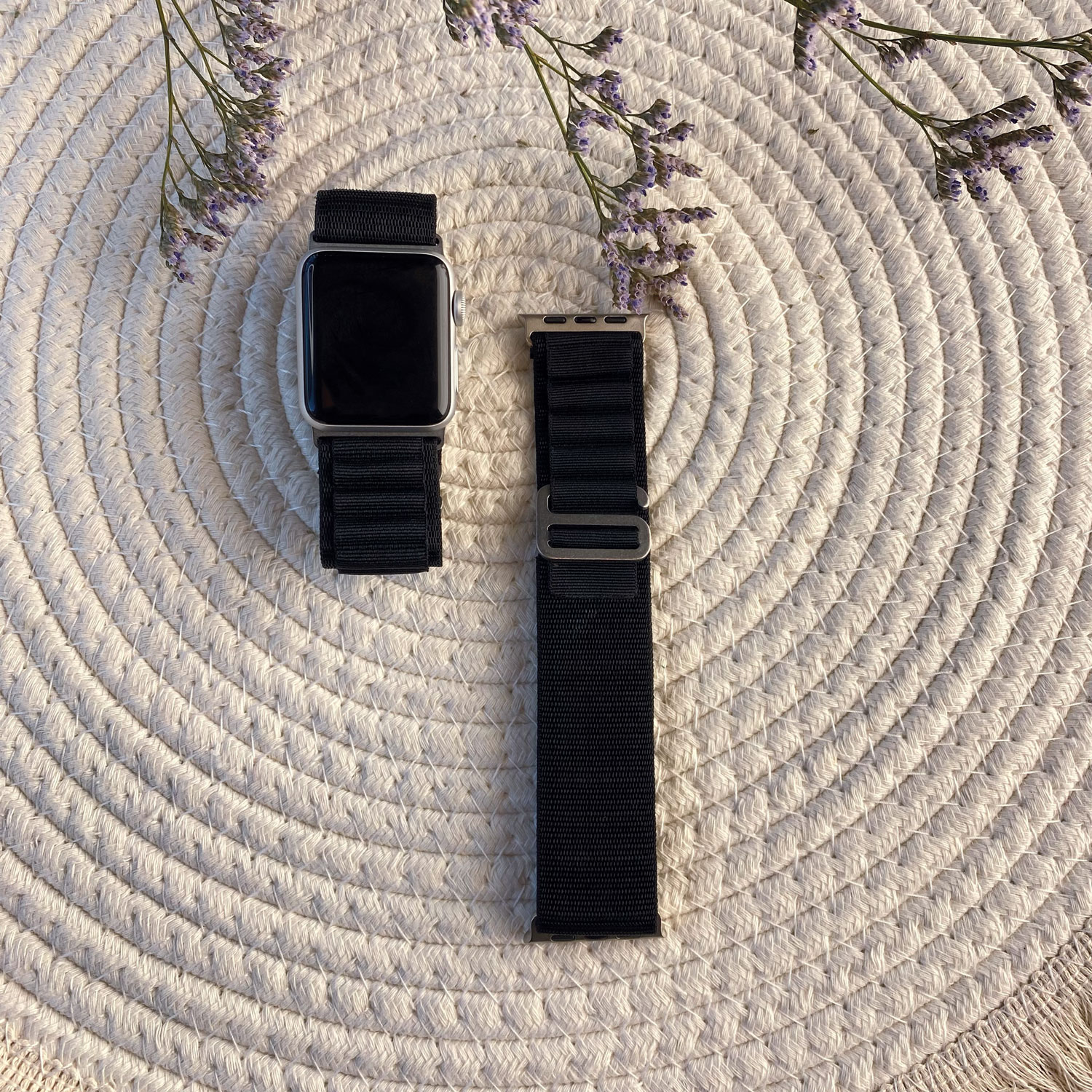 Bracelet Alpine en nylon Apple Watch - noir