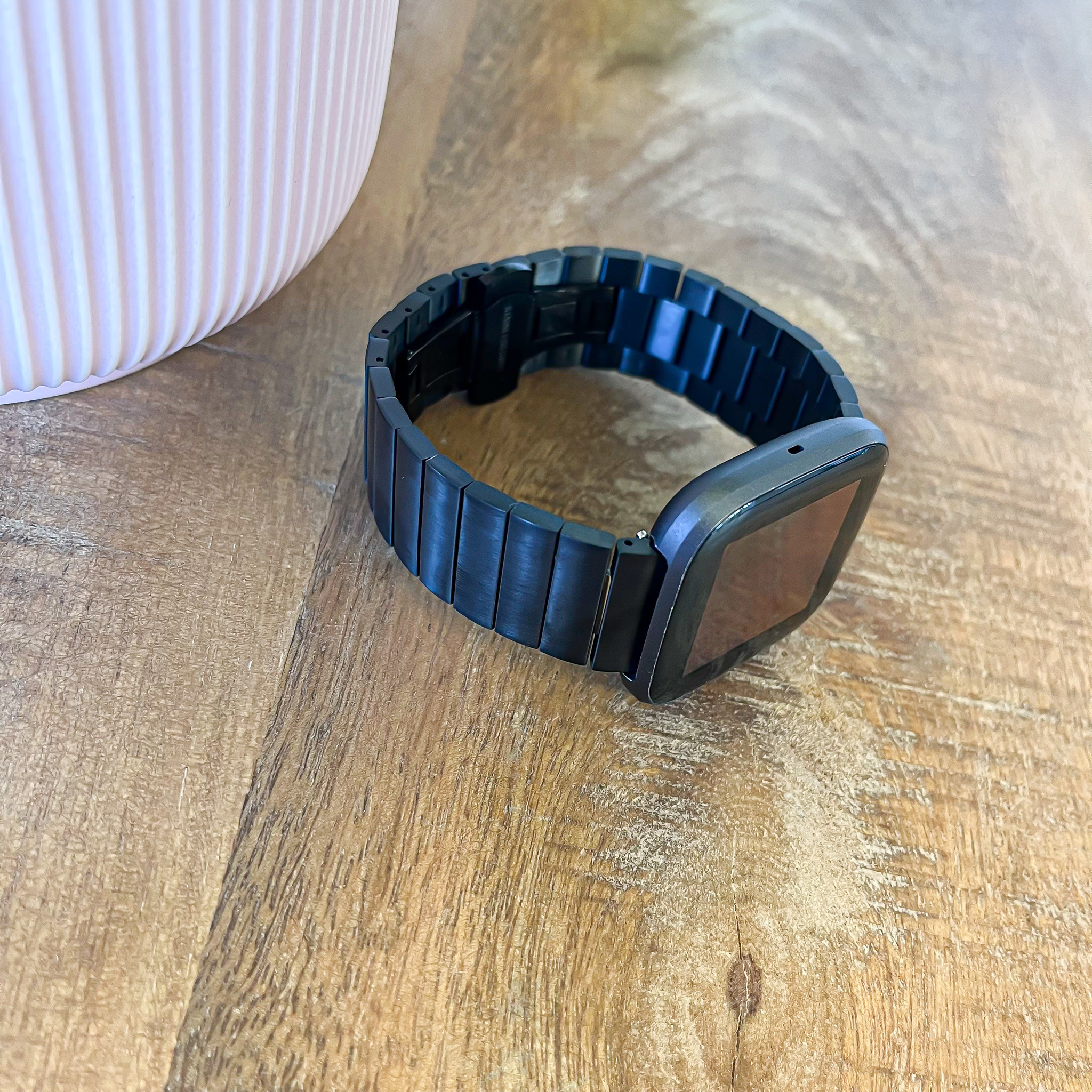 Bracelet acier maillons Fitbit Versa - noir