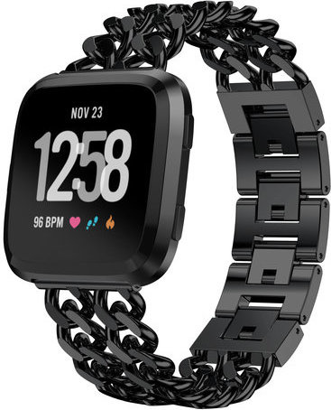 Bracelet acier cow-boy Fitbit Versa - noir