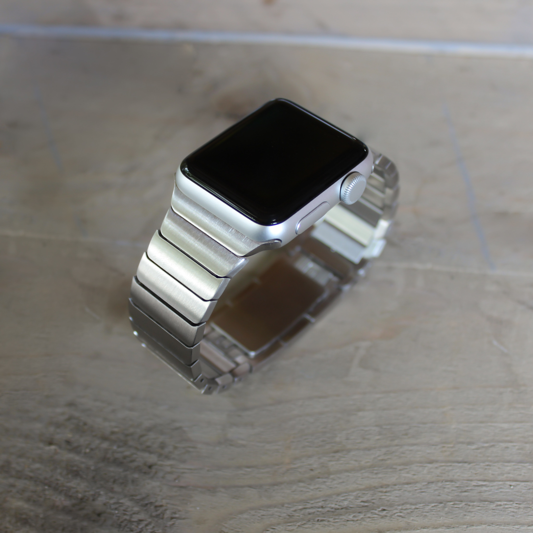 Bracelet acier maillons Apple Watch - argent