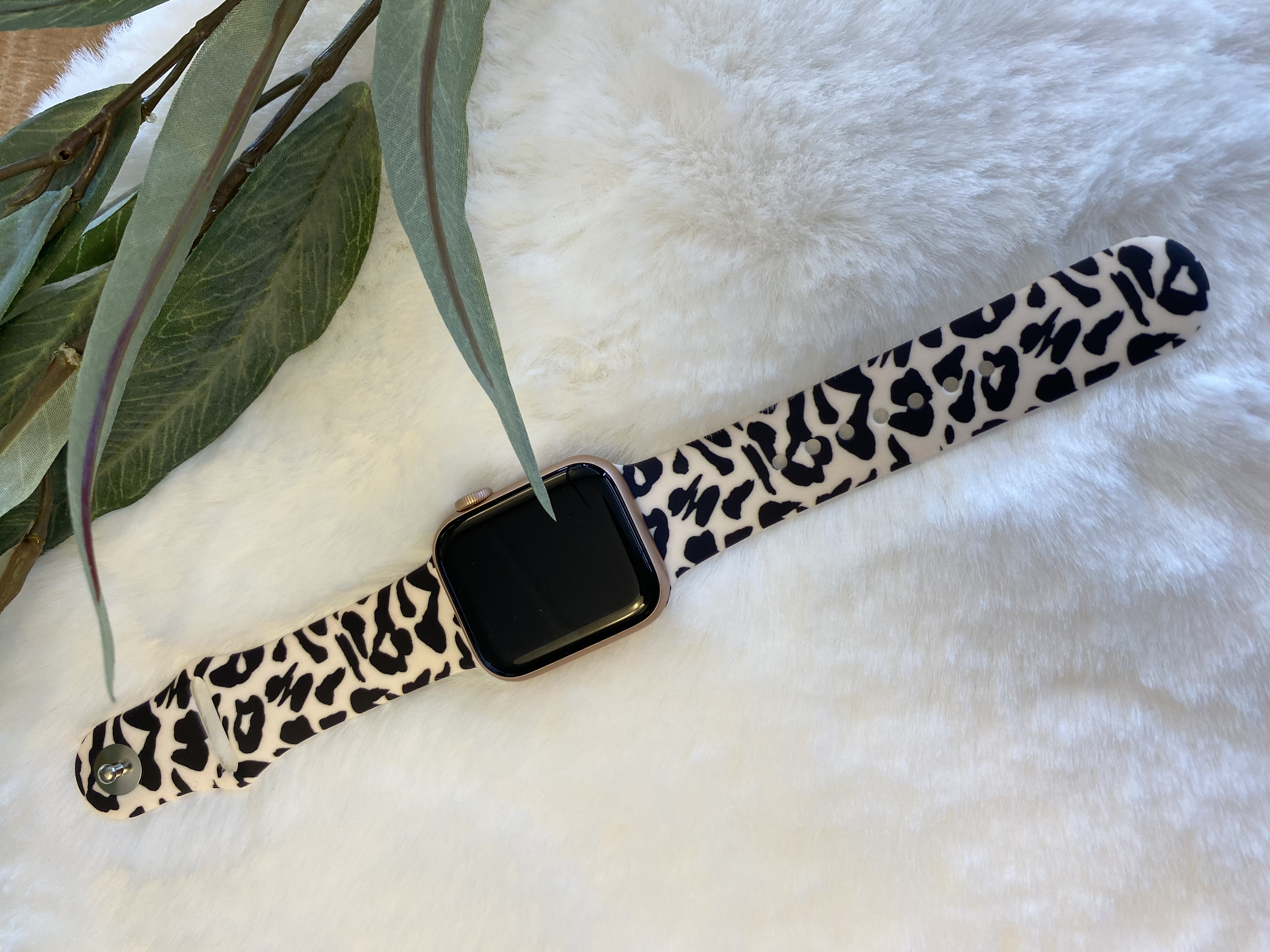 Bracelet sport imprimé Apple Watch - beige léopard