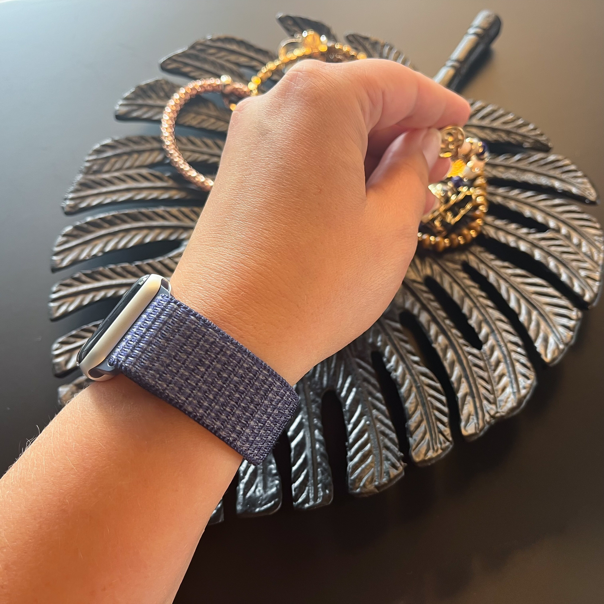 Bracelet boucle sport en nylon Apple Watch sportif - purple pulse