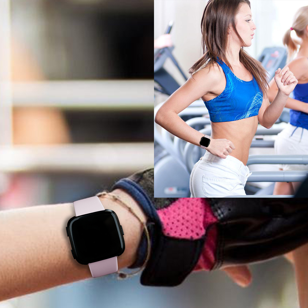 Bracelet sport en silicone Fitbit Versa - sable rose