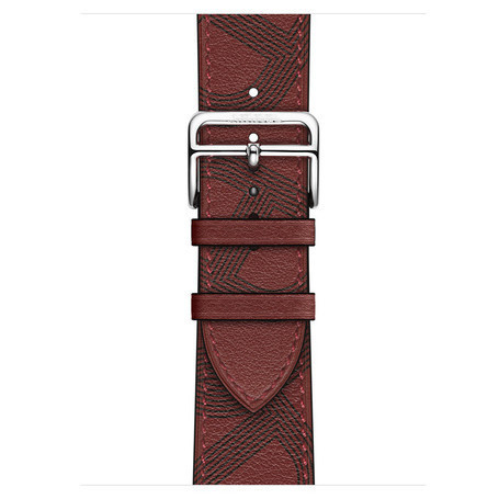 Bracelet en cuir simple tour Apple Watch - rouge noir