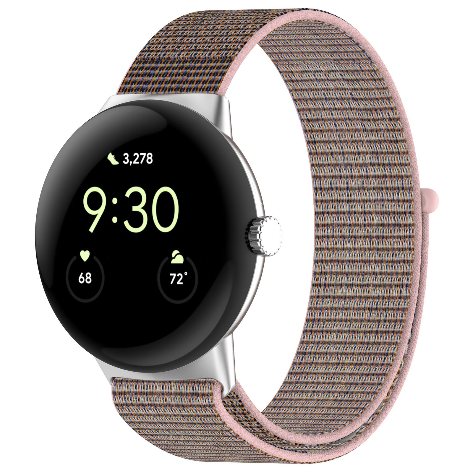 Bracelet boucle sport en nylon Google Pixel Watch - sable rose