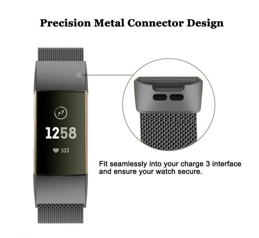 Bracelet milanais Fitbit Charge 3 & 4 - gris espace