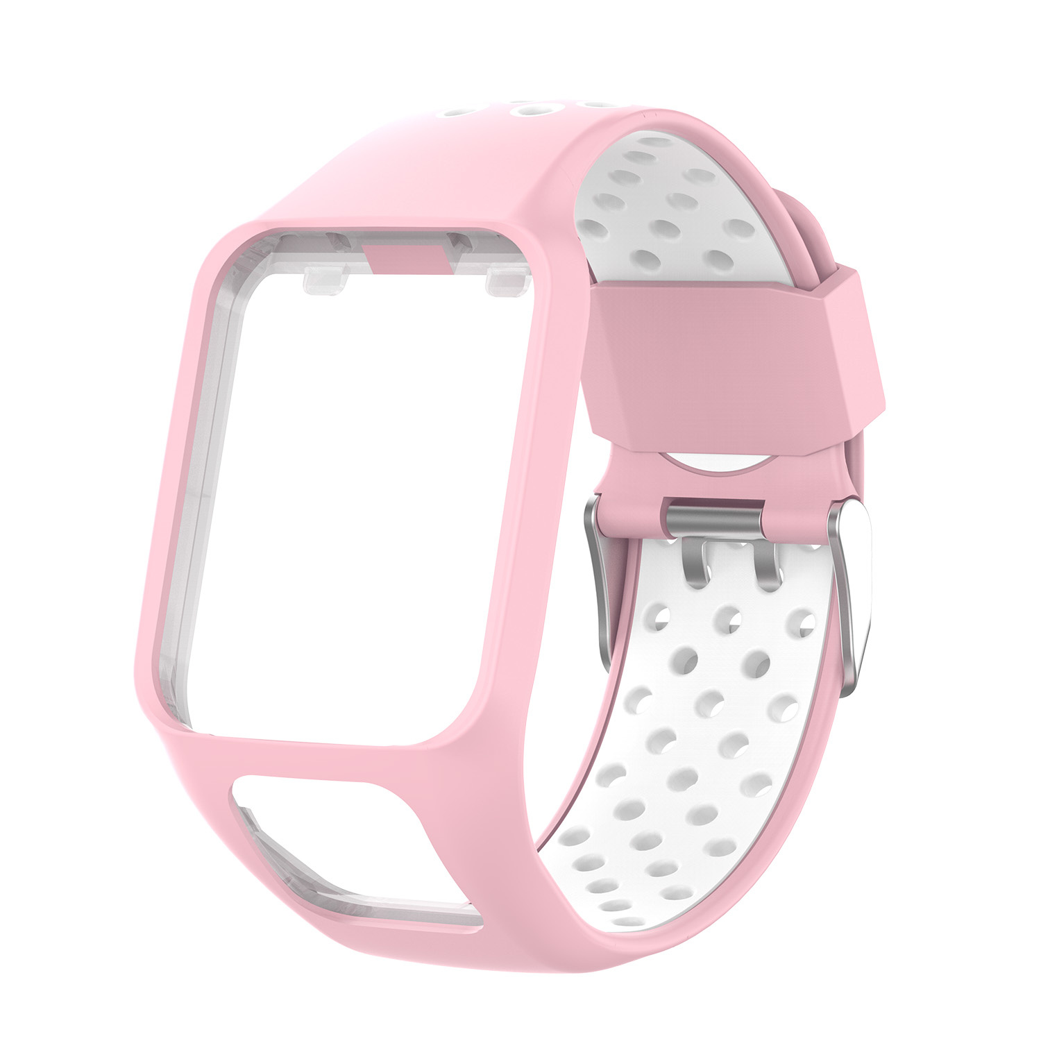 Bracelet sport double TomTom Runner / Spark / Adventure - rose blanc