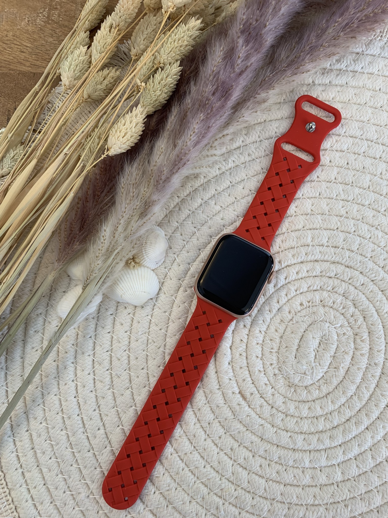 Bracelet sport tressé Apple Watch - rouge