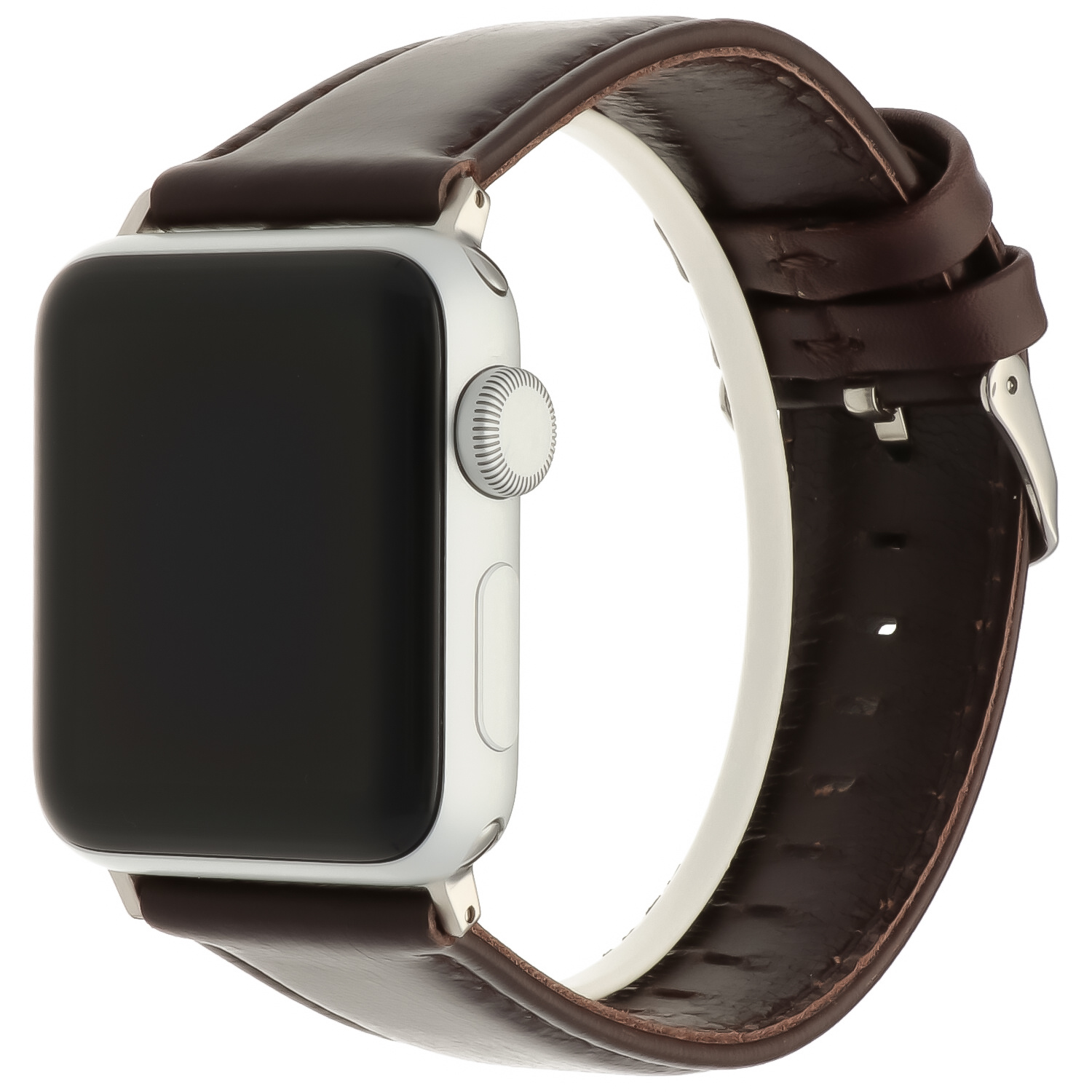 Bracelet véritable en cuir Apple Watch - brun foncé