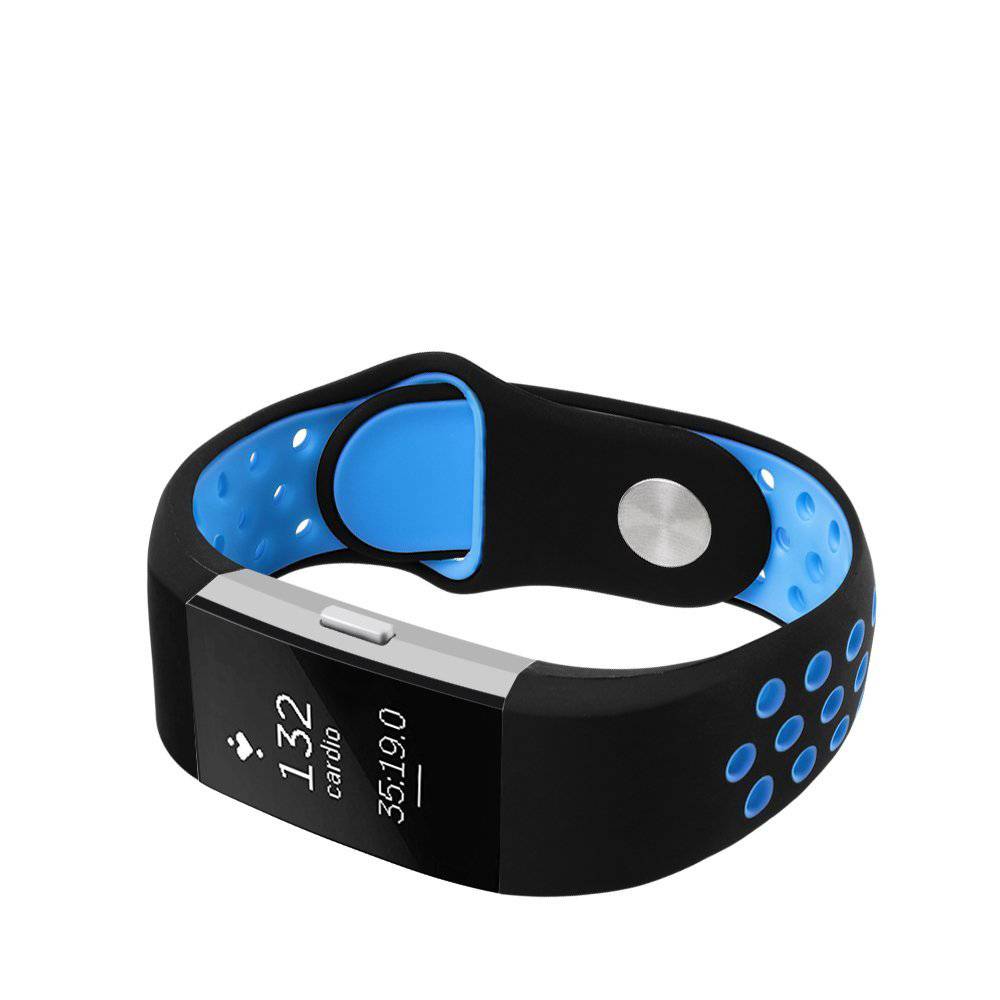 Bracelet sport double Fitbit Charge 2 - noir bleu